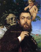 Self portrait with Love and Death, Hans Thoma